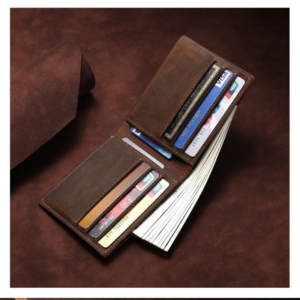 Crazy Horse Cow Leather Slim Card Holder – Handmade Wallet