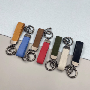 Minimalist Leather Keychain with Metal Ring (Multiple Colors)