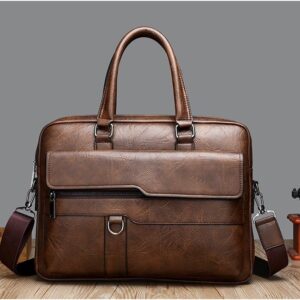 Men’s Business PU Leather Briefcase Laptop Bag | Office & Laptop Bags