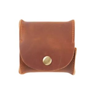 Lightweight leather pouch designed for easy carrying of coins and small accessories.