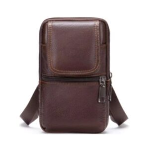 Rugged men’s leather mobile pouch crafted for strength and everyday protection.